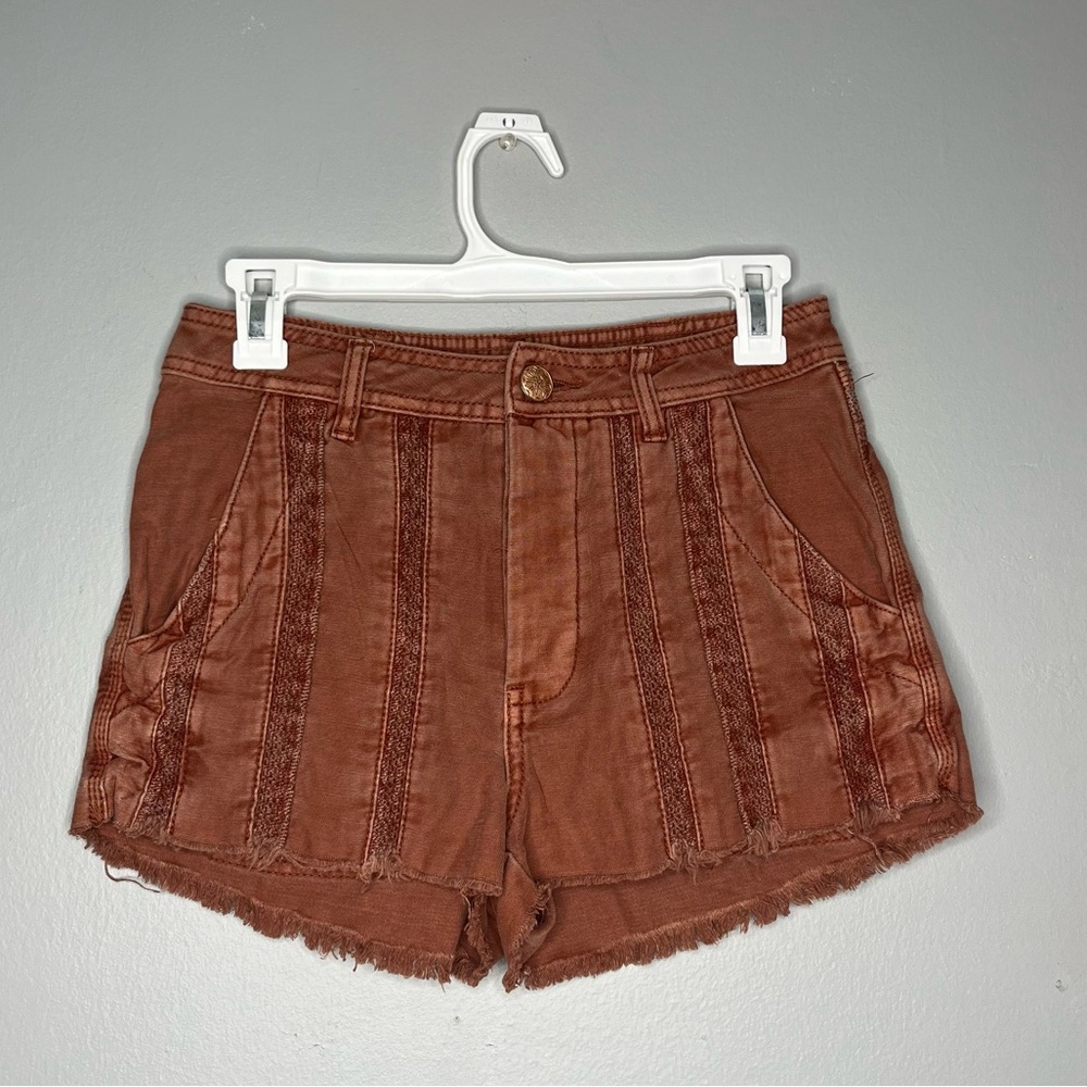 Free People Great Expectations Lace Cut Out Shorts